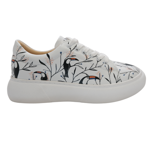Sneakersy na platformie - Tukany, tropikalne ptaki