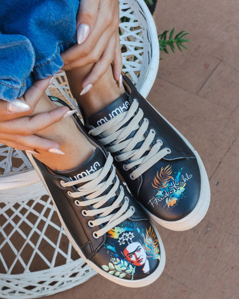 Czarne Sneakersy Frida Kahlo