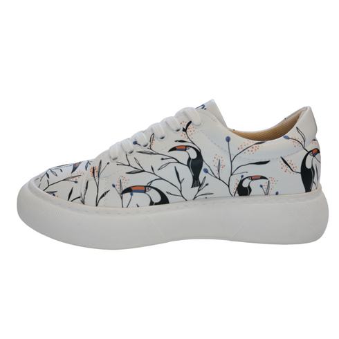 Sneakersy na platformie - Tukany, tropikalne ptaki