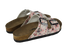 Klapki w różowe kwiaty i szare liście wyprofilowane - Mumka Shoes Polska