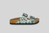 Klapki w czarne kwiaty wyprofilowane - Mumka Shoes Polska